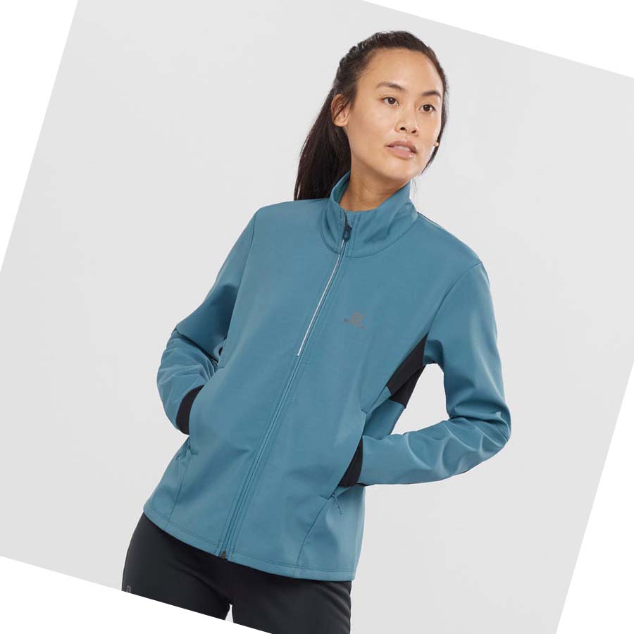 Salomon AGILE SOFTSHELL Jacka Dam Blå | SE1192JPQ