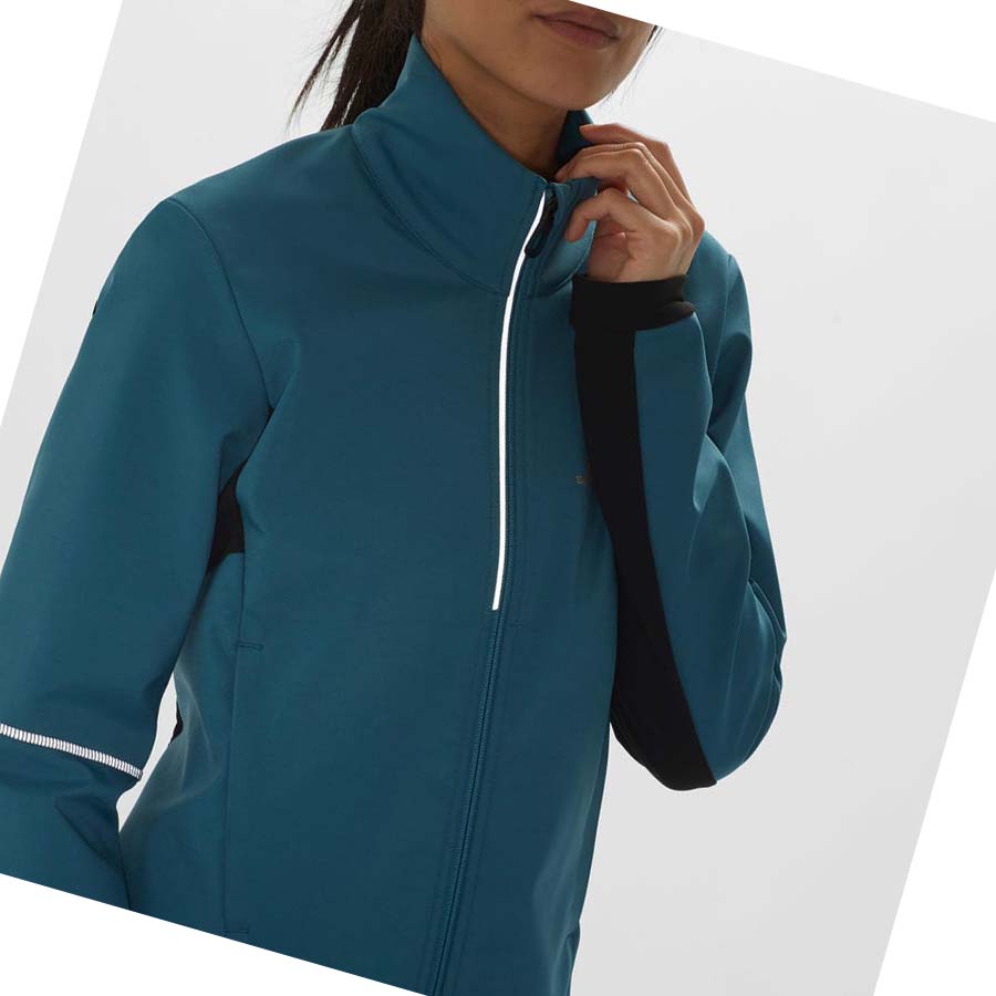 Salomon AGILE SOFTSHELL Jacka Dam Blå | SE1192JPQ