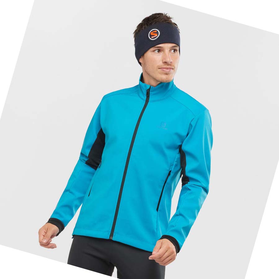 Salomon AGILE SOFTSHELL Jacka Herr Blå | SE368OKI