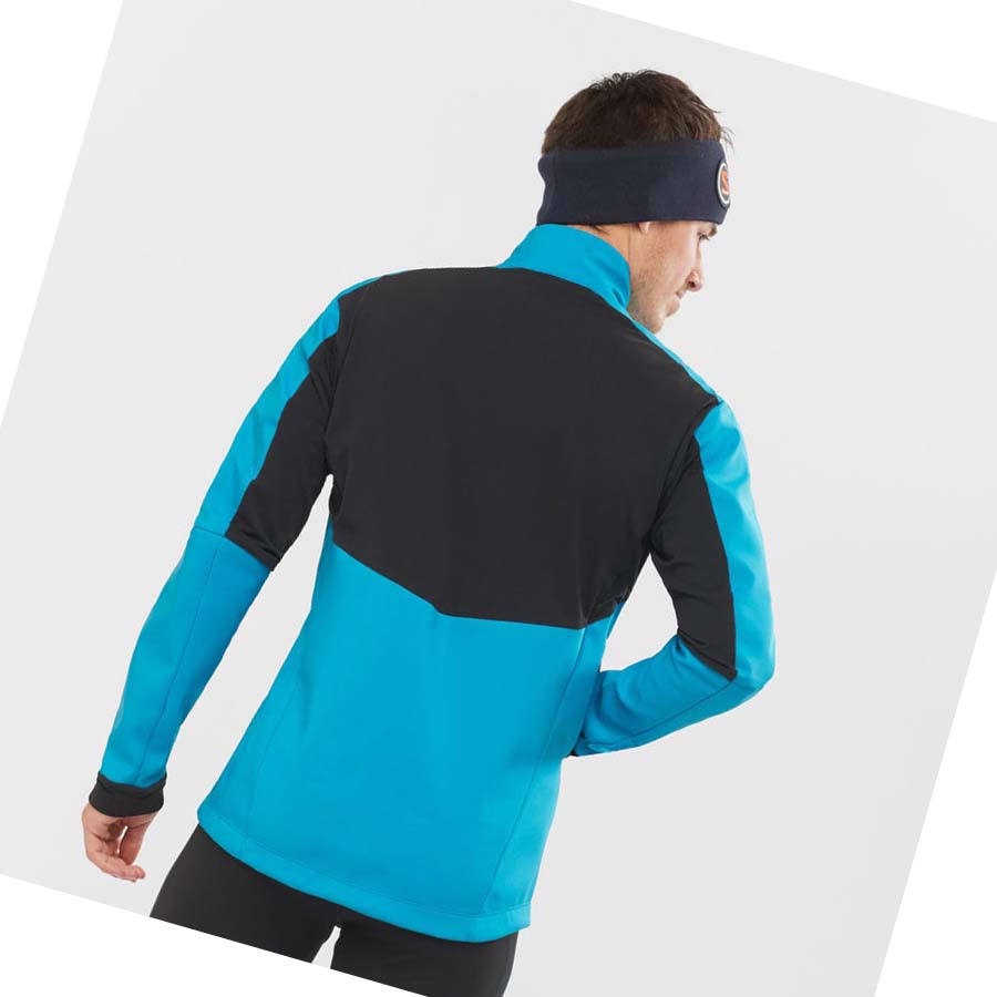 Salomon AGILE SOFTSHELL Jacka Herr Blå | SE368OKI