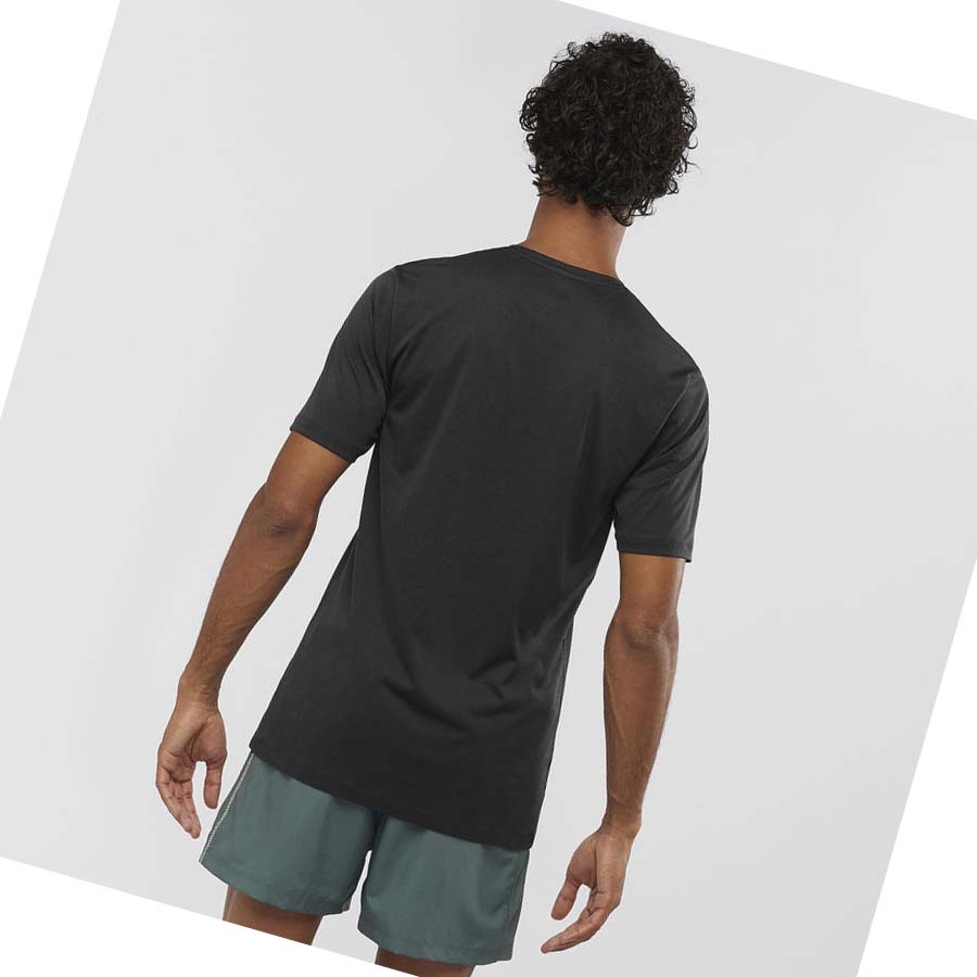 Salomon AGILE TRAINING T-shirt Herr Svarta | SE381CTV