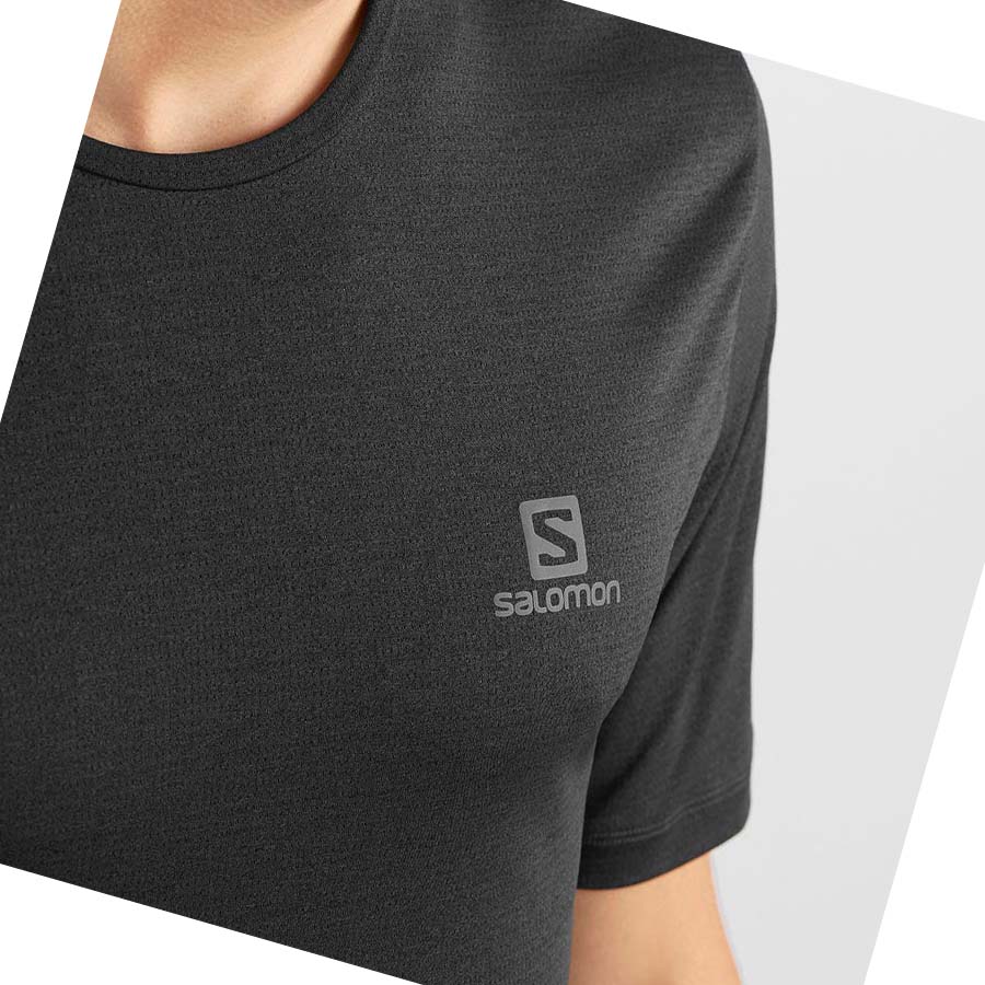 Salomon AGILE TRAINING T-shirt Herr Svarta | SE381CTV