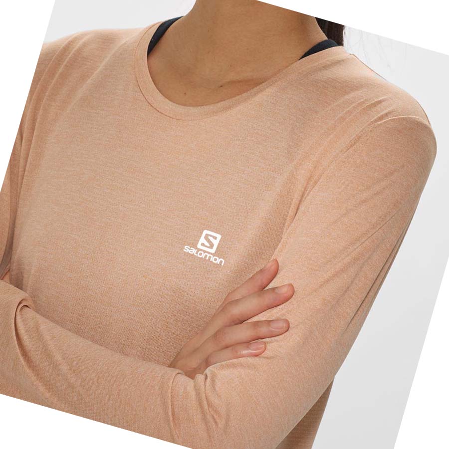 Salomon AGILE T-shirt Dam Beige | SE1066DFM