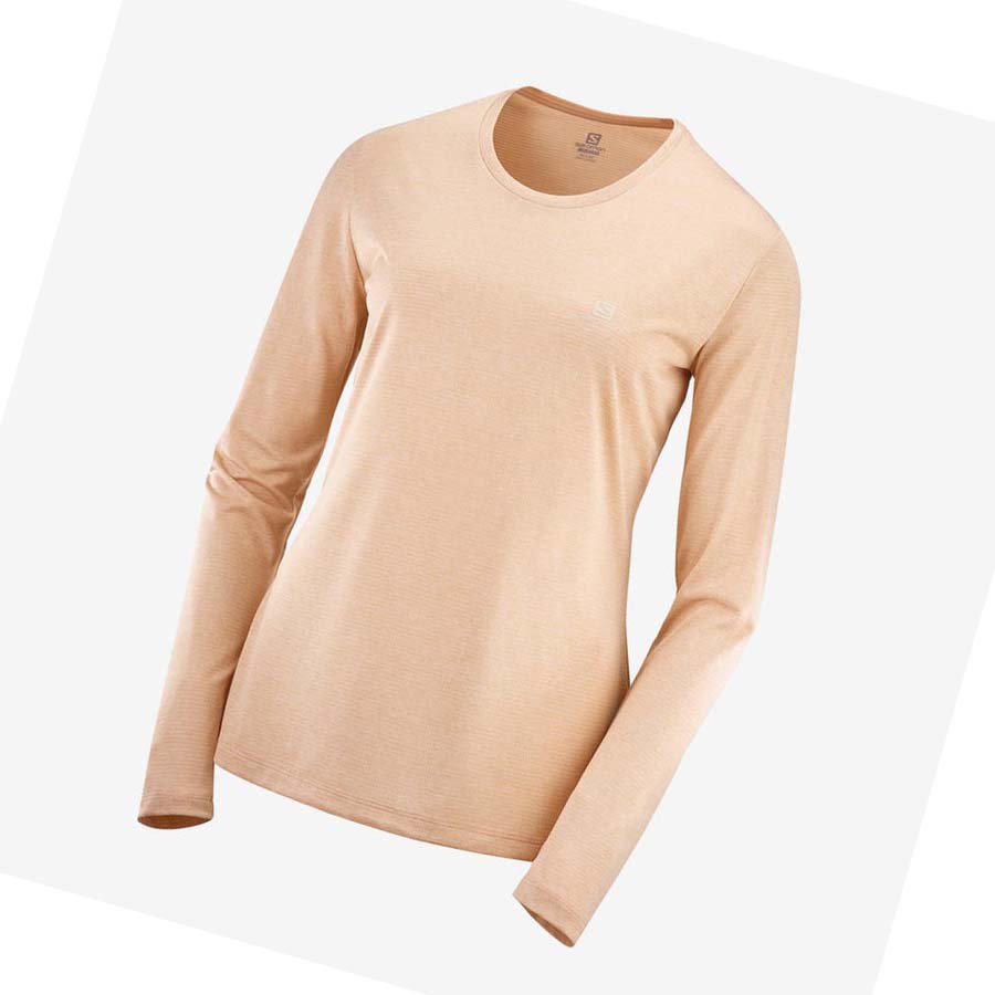 Salomon AGILE T-shirt Dam Beige | SE1066DFM