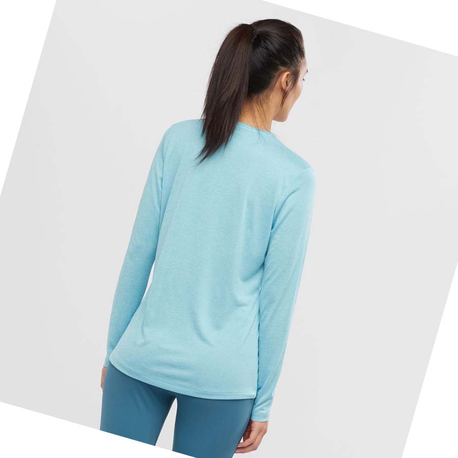 Salomon AGILE T-shirt Dam Blå | SE1065FDN