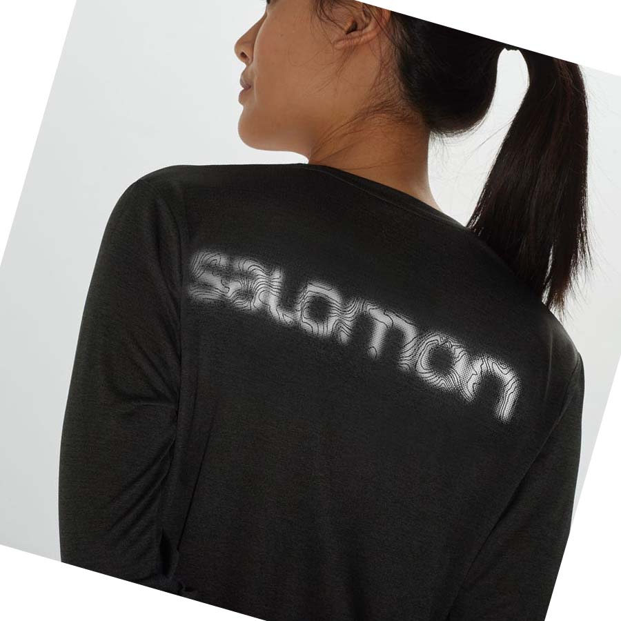 Salomon AGILE T-shirt Dam Svarta | SE1068AHK