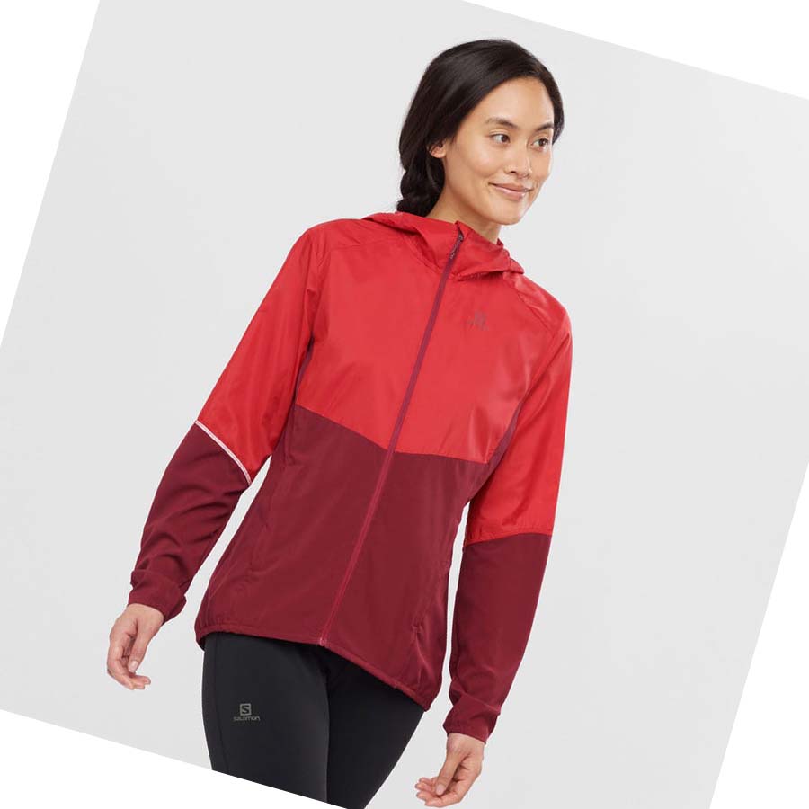 Salomon AGILE WIND WINDBREAKERS Jacka Dam Röda | SE1166JPQ