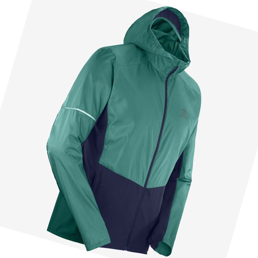 Salomon AGILE WIND WINDBREAKERS Jacka Herr Svarta Gröna | SE359KOR