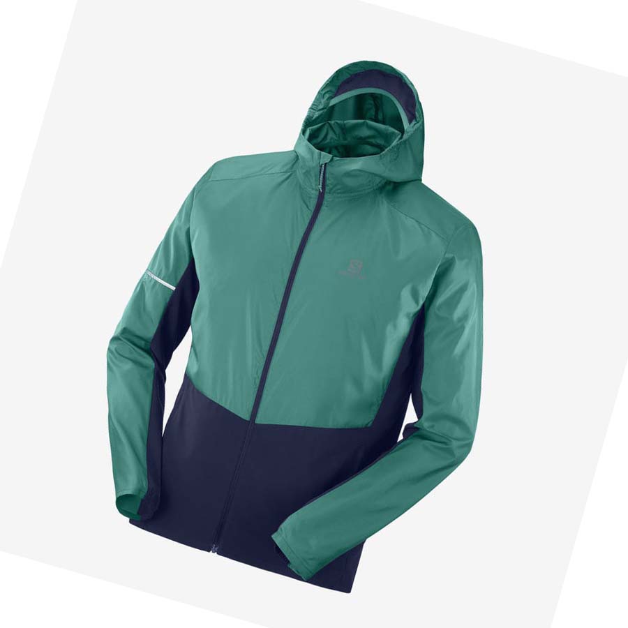 Salomon AGILE WIND WINDBREAKERS Jacka Herr Svarta Gröna | SE359KOR