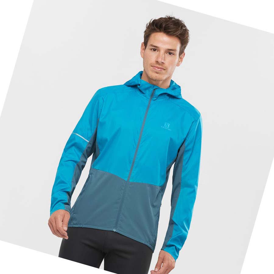 Salomon AGILE WIND WINDBREAKERS Jacka Herr Blå | SE360JPQ