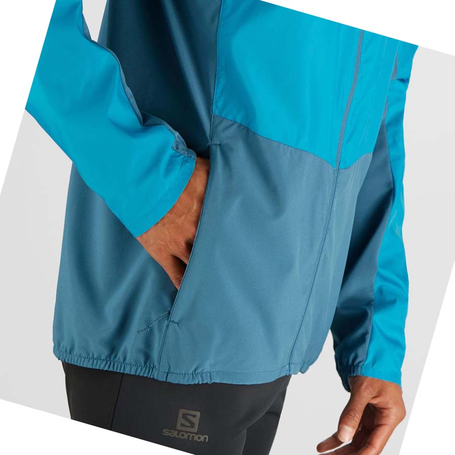 Salomon AGILE WIND WINDBREAKERS Jacka Herr Blå | SE360JPQ