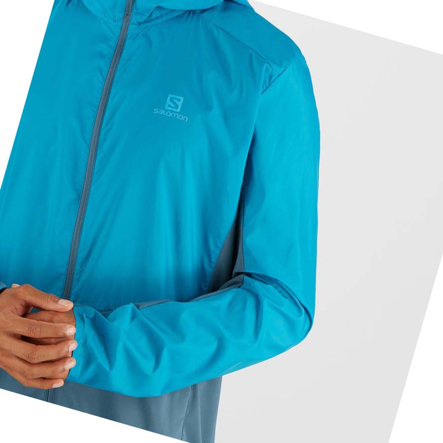 Salomon AGILE WIND WINDBREAKERS Jacka Herr Blå | SE360JPQ