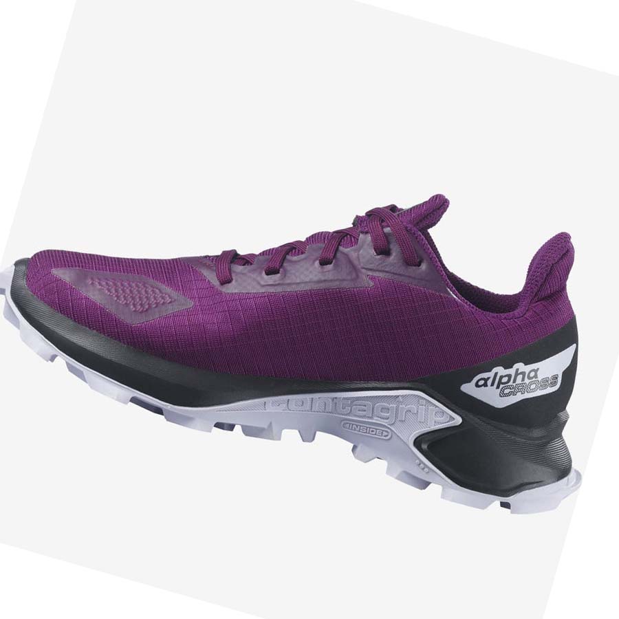 Salomon ALPHACROSS BLAST CLIMASALOMON™ WATERPROOF Trail löparskor Barn Lila | SE1597AHK