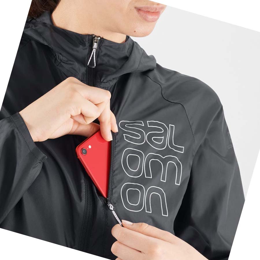 Salomon BONATTI CROSS WIND WINDBREAKERS Jacka Dam Svarta | SE1161CTV