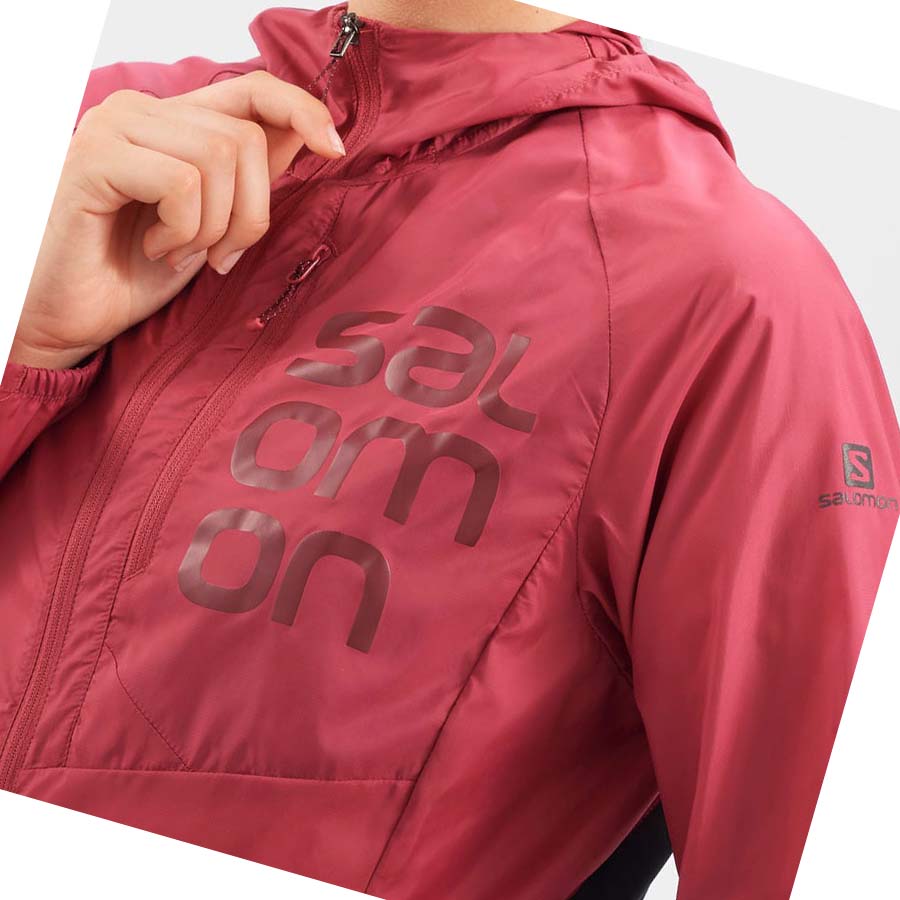 Salomon BONATTI CROSS WIND WINDBREAKERS Jacka Dam Röda | SE1162XYU