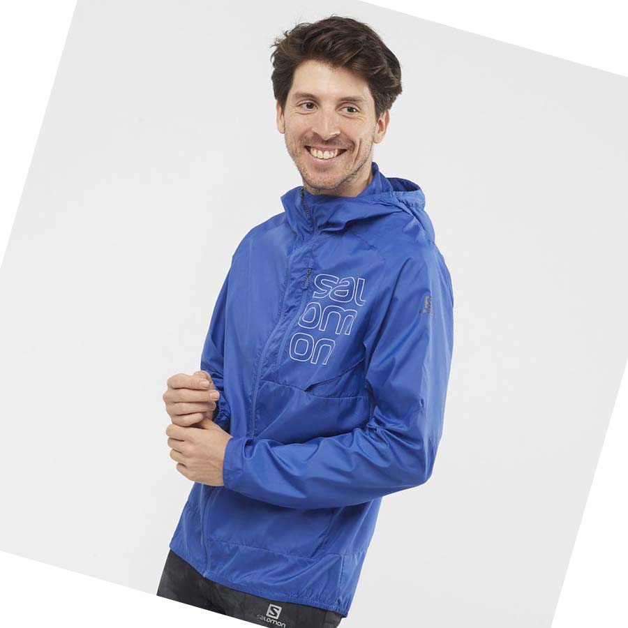 Salomon BONATTI CROSS WIND WINDBREAKERS Jacka Herr Blå | SE361HAP