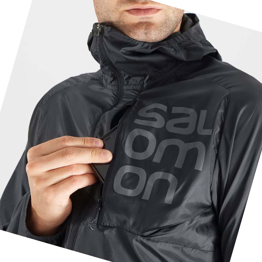 Salomon BONATTI CROSS WIND WINDBREAKERS Jacka Herr Svarta | SE362GSO