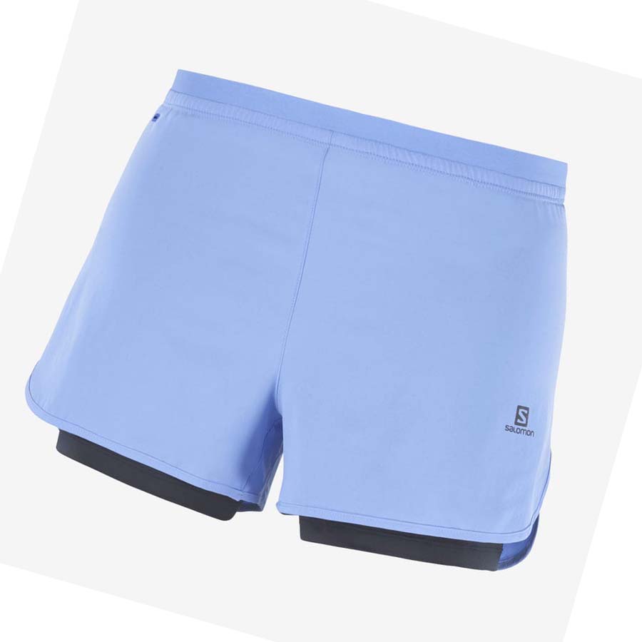 Salomon CROSS 2IN1 Shorts Dam Blå | SE1285WNB