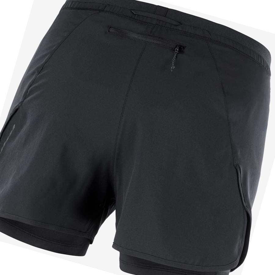 Salomon CROSS 2IN1 Shorts Dam Svarta | SE1284EBC