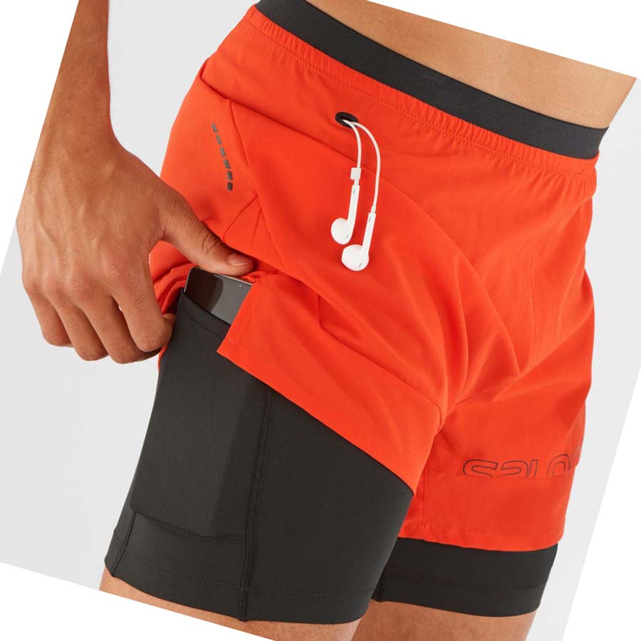 Salomon CROSS 2IN1 Shorts Herr Orange | SE466GSO