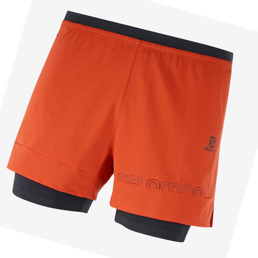 Salomon CROSS 2IN1 Shorts Herr Orange | SE466GSO