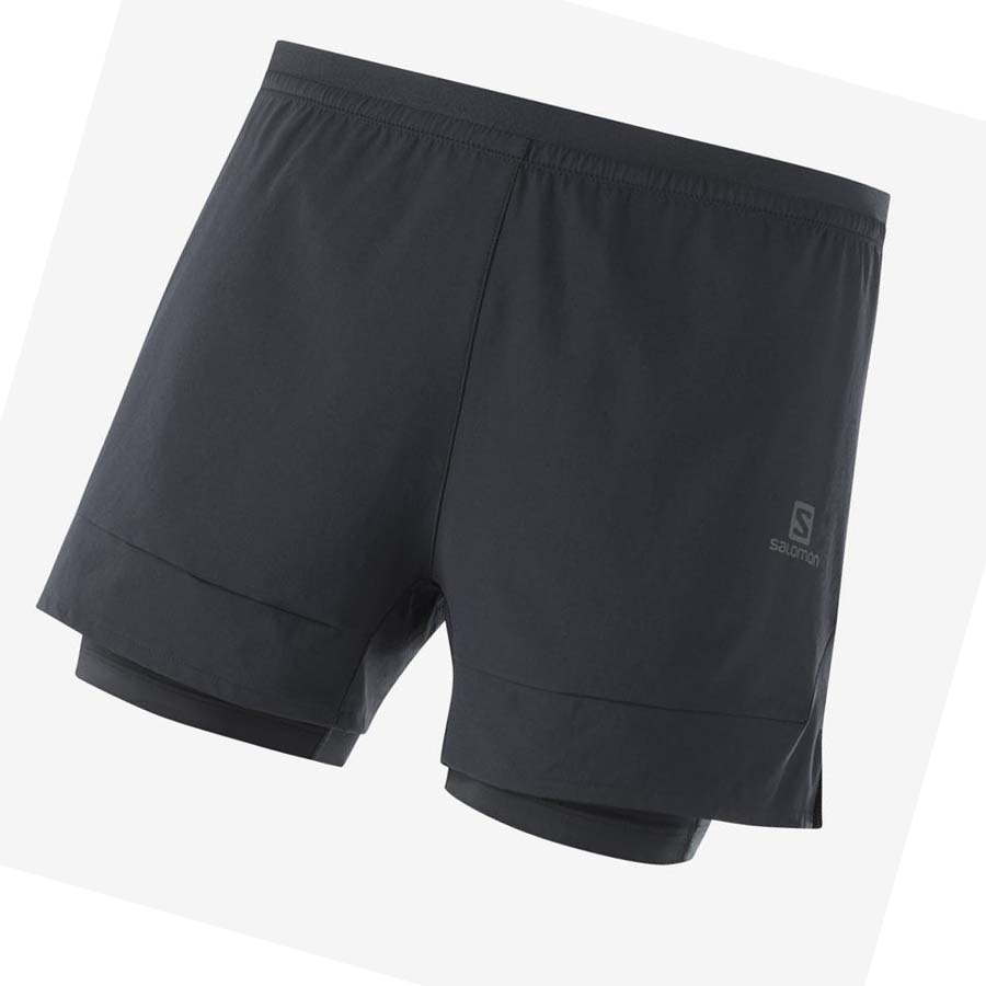 Salomon CROSS 2IN1 Shorts Herr Svarta | SE464JPQ