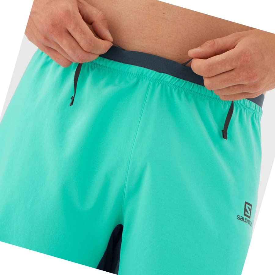 Salomon CROSS 7'' NO LINER Shorts Herr Mintgröna | SE453WNB