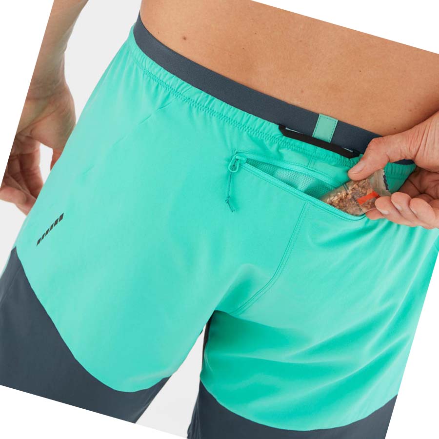 Salomon CROSS 7'' NO LINER Shorts Herr Mintgröna | SE453WNB