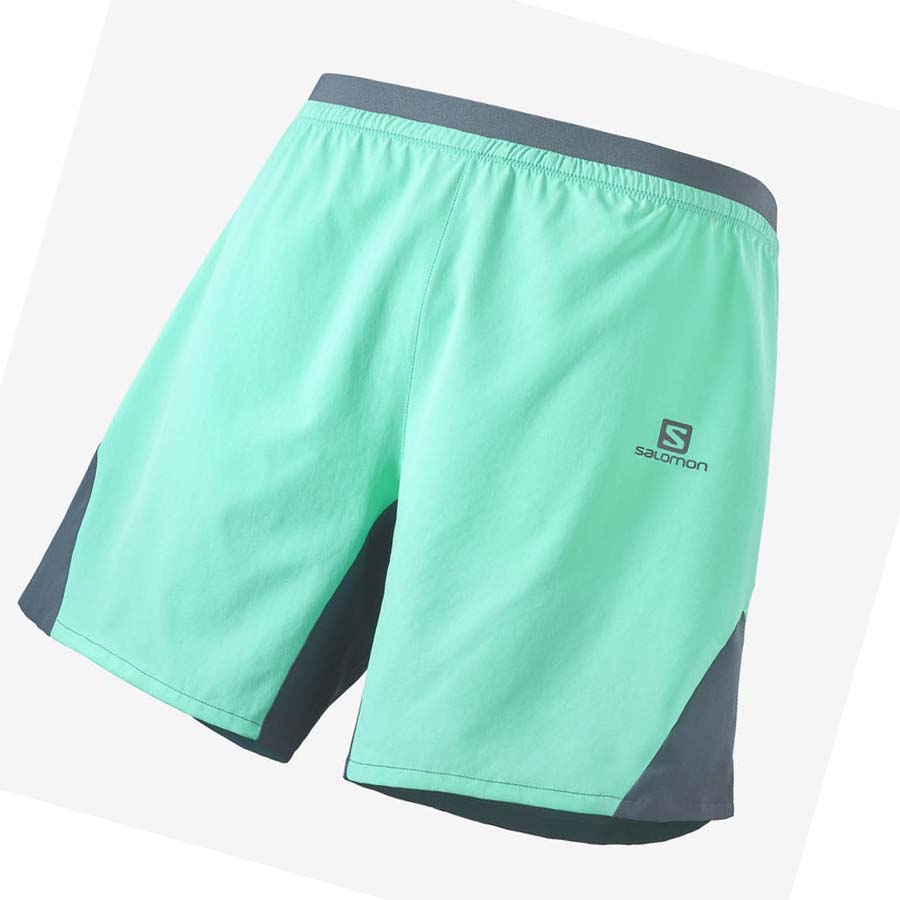 Salomon CROSS 7\'\' NO LINER Shorts Herr Mintgröna | SE453WNB