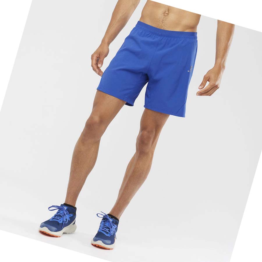 Salomon CROSS 7'' Shorts Herr Blå | SE462LIS