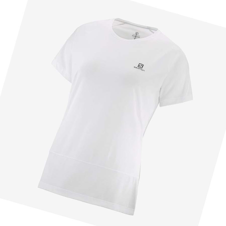 Salomon CROSS RUN T-shirt Dam Vita | SE1084XYU