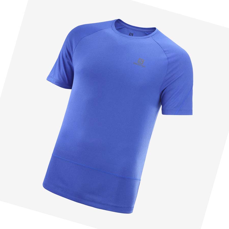 Salomon CROSS RUN T-shirt Herr Blå | SE396UZG