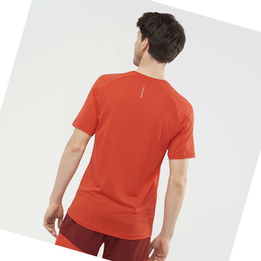 Salomon CROSS RUN T-shirt Herr Orange | SE395ILH