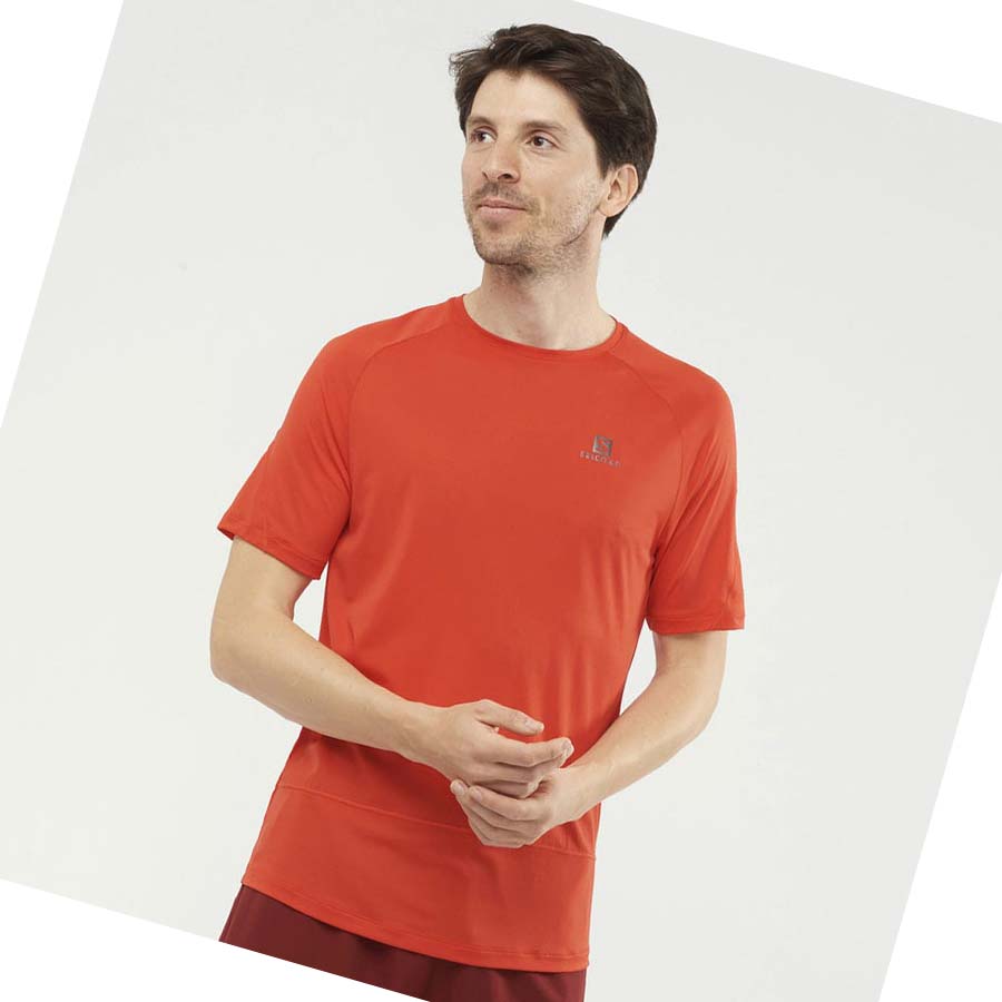 Salomon CROSS RUN T-shirt Herr Orange | SE395ILH