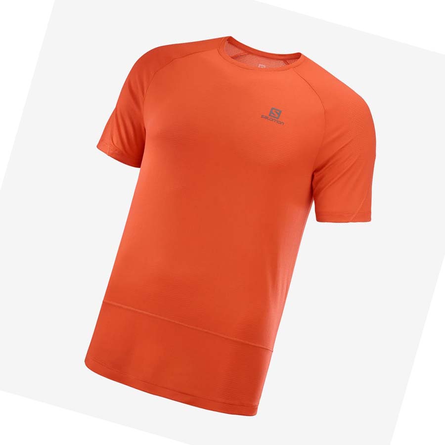 Salomon CROSS RUN T-shirt Herr Orange | SE395ILH