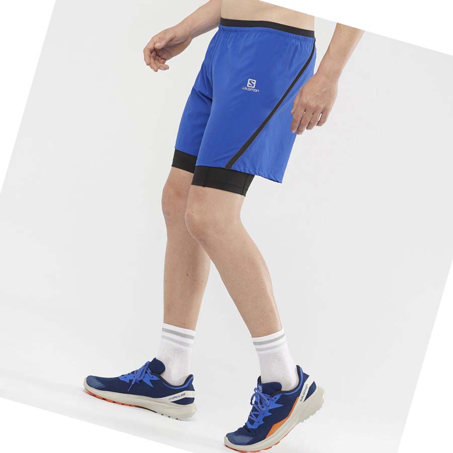 Salomon CROSS TWINSKIN Shorts Herr Blå | SE473ILH