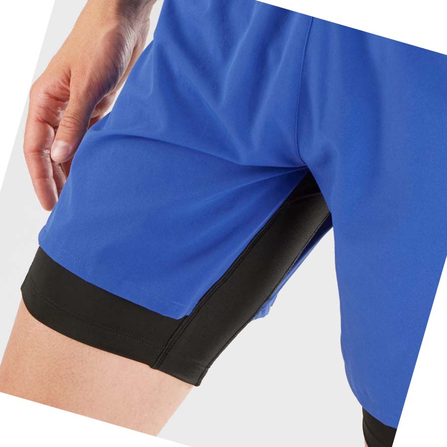 Salomon CROSS TWINSKIN Shorts Herr Blå | SE473ILH