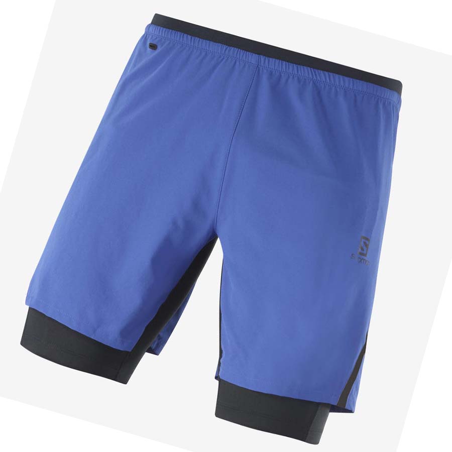 Salomon CROSS TWINSKIN Shorts Herr Blå | SE473ILH