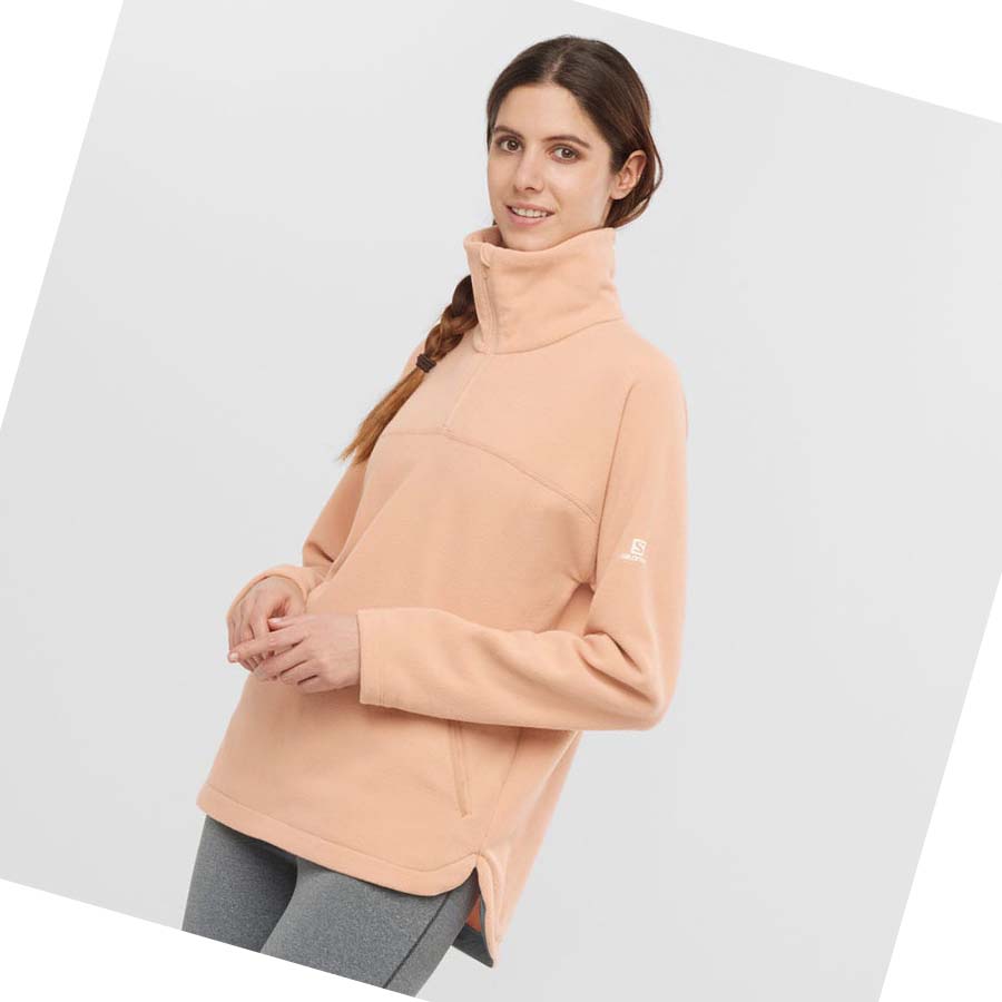 Salomon ESSENTIAL COSY FLEECE Hoodie Dam Rosa | SE1106NWY