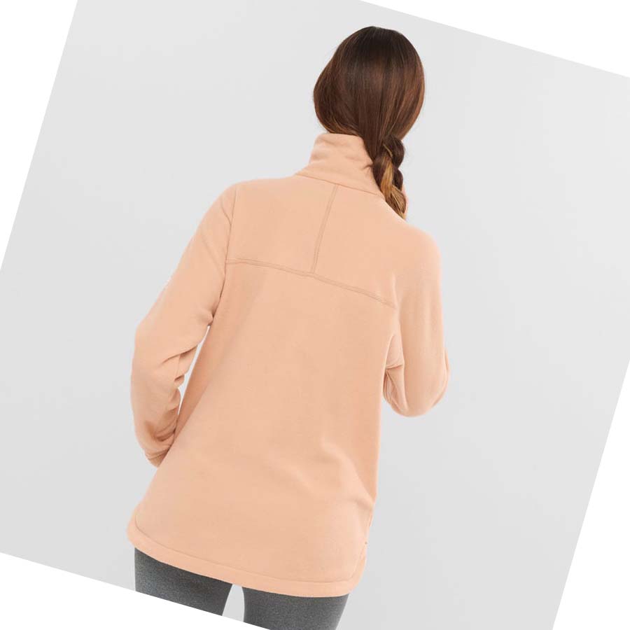 Salomon ESSENTIAL COSY FLEECE Hoodie Dam Rosa | SE1106NWY