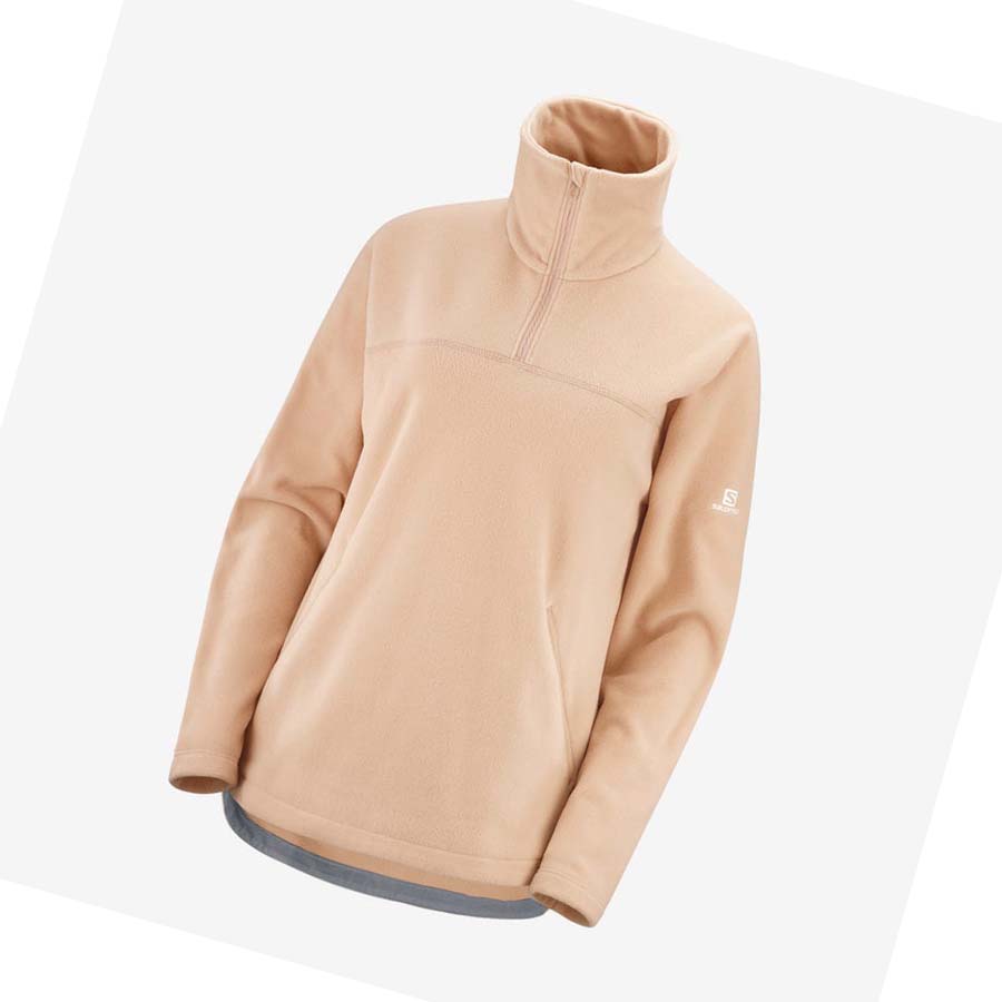 Salomon ESSENTIAL COSY FLEECE Hoodie Dam Rosa | SE1106NWY