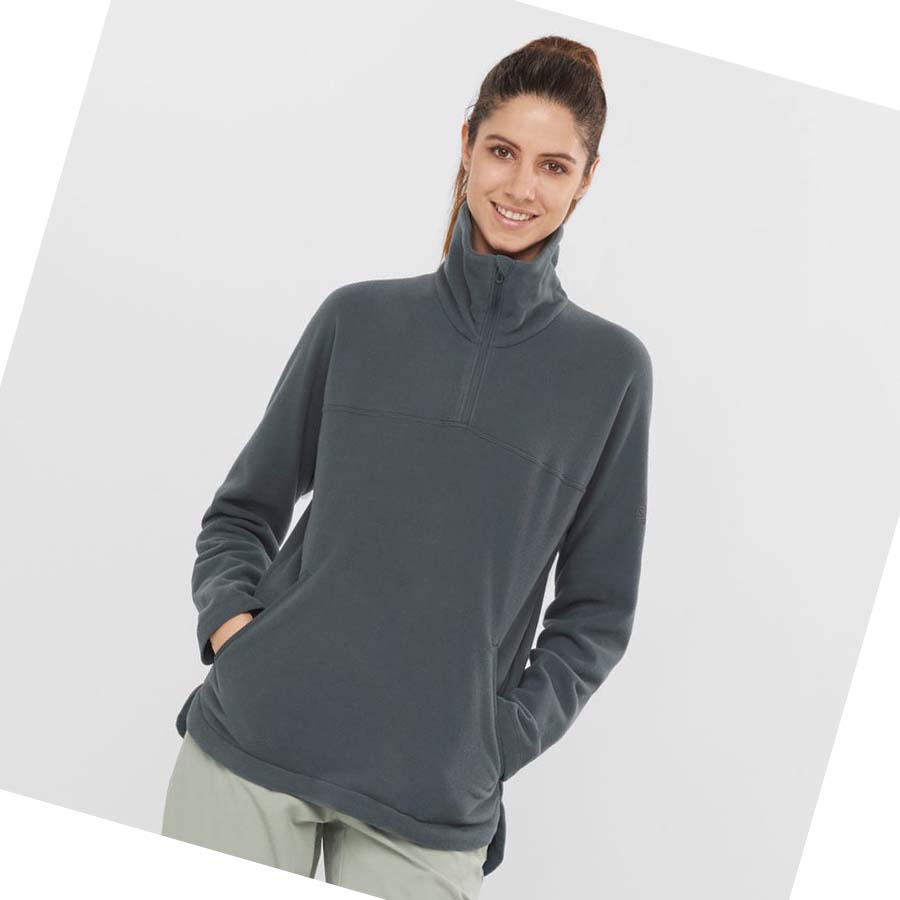 Salomon ESSENTIAL COSY FLEECE Hoodie Dam Grå | SE1107BEX