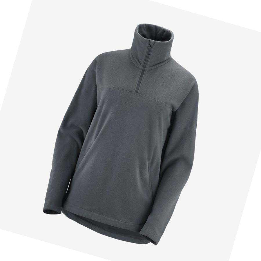 Salomon ESSENTIAL COSY FLEECE Hoodie Dam Grå | SE1107BEX