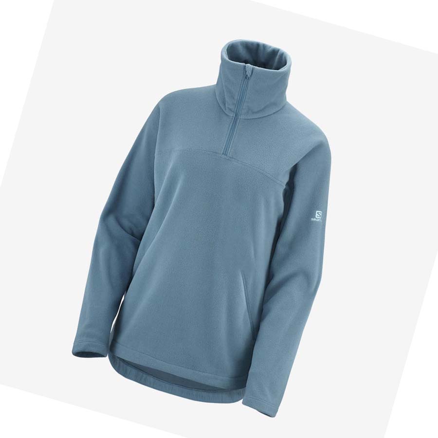 Salomon ESSENTIAL COSY FLEECE Hoodie Dam Blå | SE1108VRW