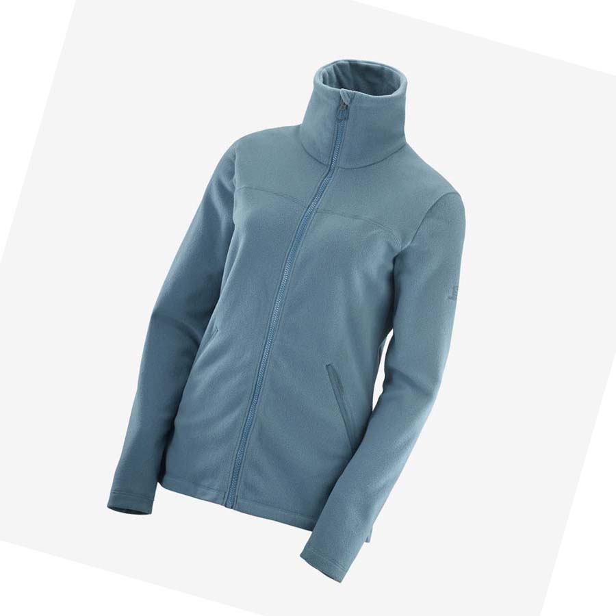 Salomon ESSENTIAL COSY FLEECE Hoodie Dam Blå | SE1112LIS