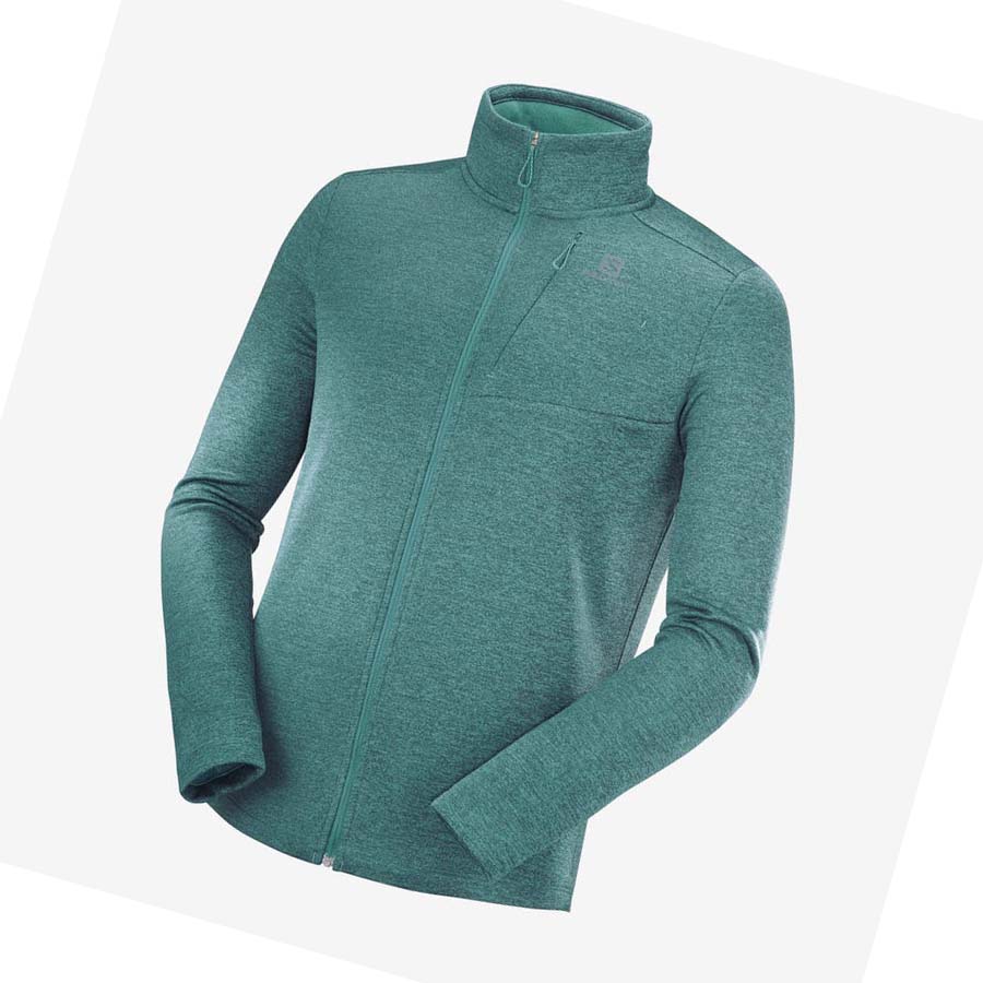 Salomon ESSENTIAL LIGHTWARM HEATHER Hoodie Herr Gröna | SE425RVD