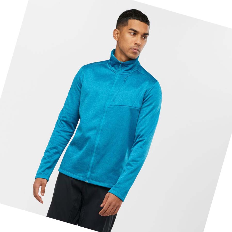 Salomon ESSENTIAL LIGHTWARM HEATHER Hoodie Herr Blå | SE427WNB