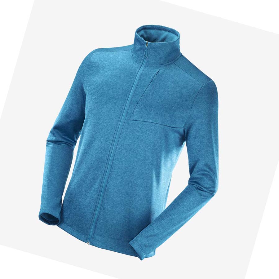 Salomon ESSENTIAL LIGHTWARM HEATHER Hoodie Herr Blå | SE427WNB