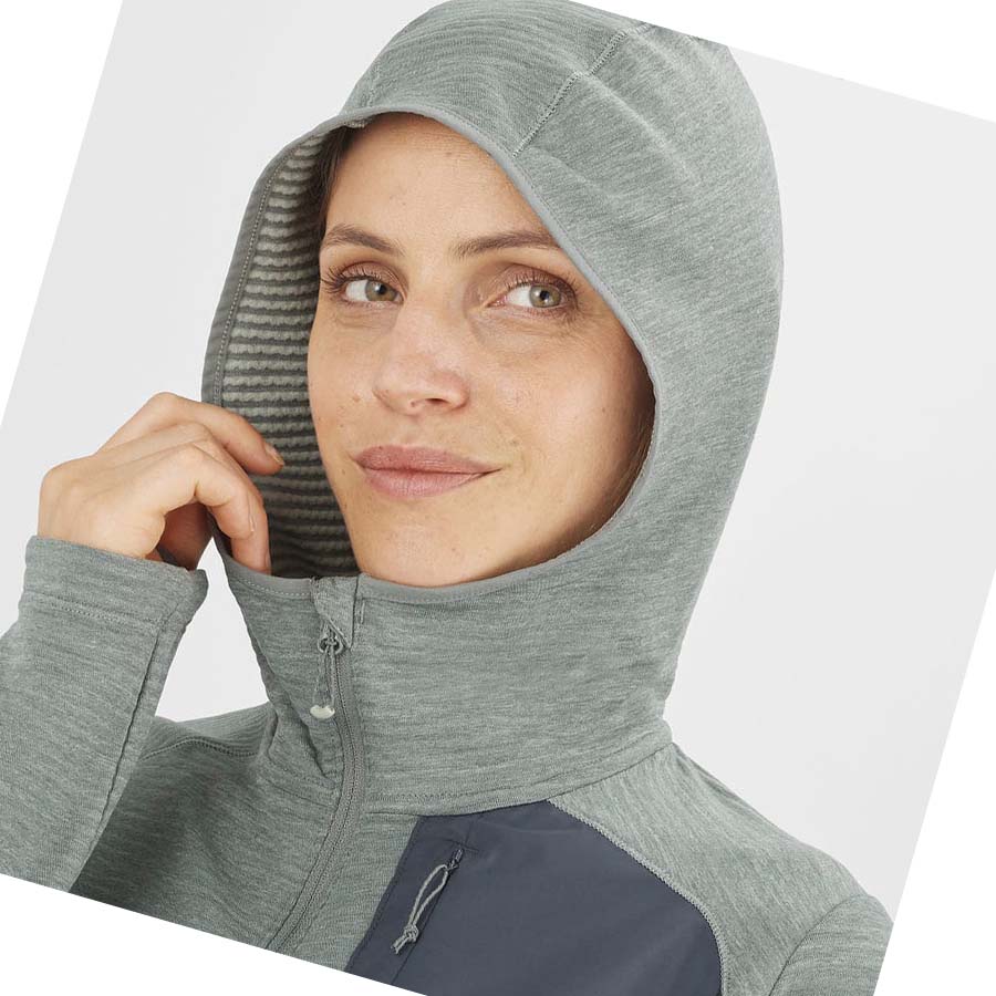 Salomon ESSENTIAL LIGHTWARM HOODED Hoodie Dam Gröna | SE1120AHK