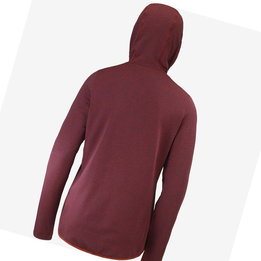 Salomon ESSENTIAL LIGHTWARM HOODED Hoodie Dam Röda | SE1121PJJ